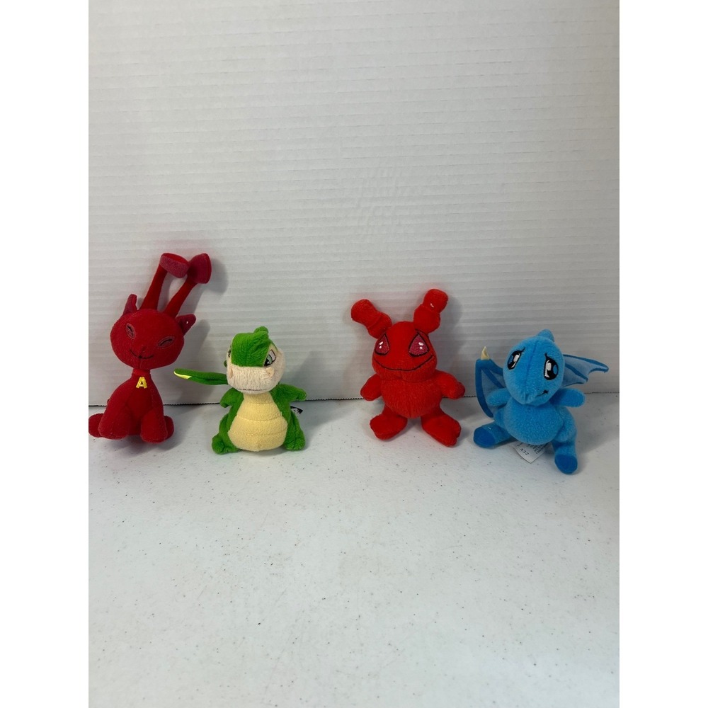 Vintage 2004 Neopets McDonalds Happy Meal Plush Lot Aisha Scorchio Grundo Shoyru